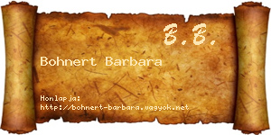 Bohnert Barbara névjegykártya